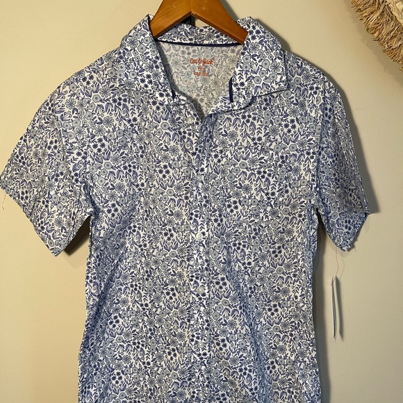 NWT Boys' Button-Down Short Sleeve Shirt - Cat Jack Size XL 16 - Picture 2 of 13